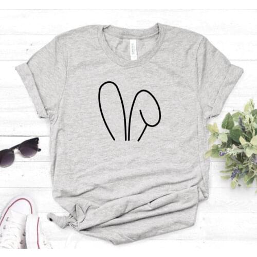 Bunny Ears Print Women tshirt Cotton Hipster Funny t-shirt Gift Lady Yong Girl Top Tee Drop Ship ZY-386