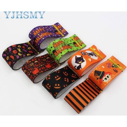 1-1/2'' 5yards Halloween printing Grosgrain Ribbons DIY Handmade Child Bow Wedding Decoration Gift Wrap Material