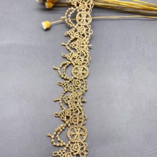 10 Yards 3.6CM Wide Gold Reticulate Hollow Lace Fabric Braided Lace Trim Guipure Laces Ribbon Sewing Trimmings For Clothing