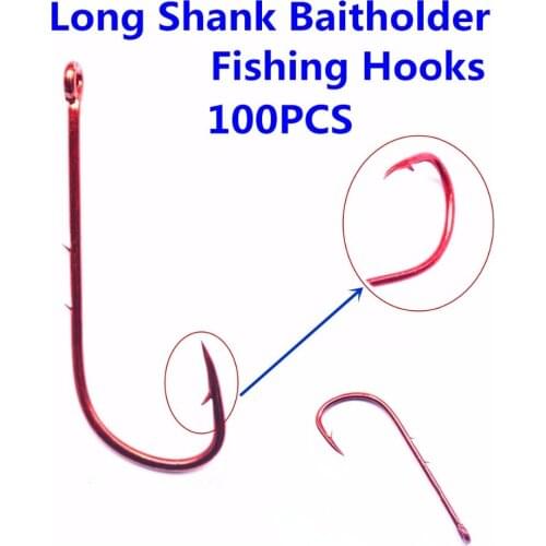 100pcs High Carbon Steel Long Shank Baitholder Fishing Hooks 9293 Chemically Sharpened with Free Shipping offset fishhooks