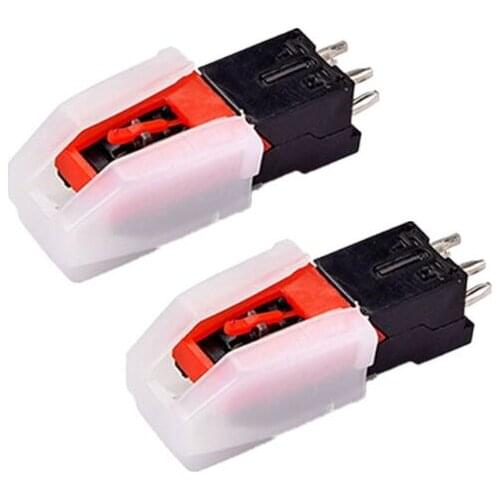2Set Magnetic Cartridge Stereo Stylus LP Vinyl Record Needle for Phonograph Turntable