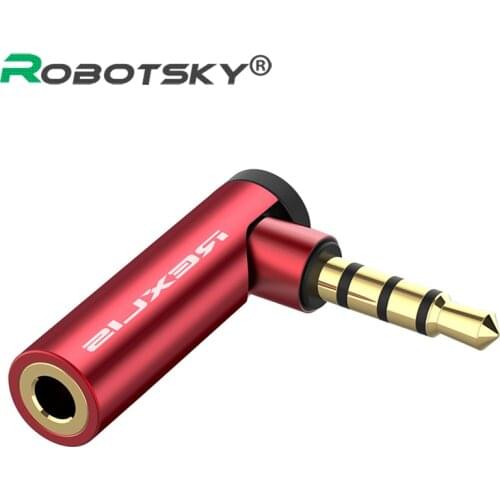 3.5mm Headphone Stereo Audio Jack Cable Adapter Converter OMTP CTIA 90 Degree Adapter Connector for iPhone Samsung Smartphones