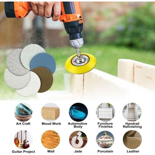 30Pcs 3in Wet/Dry Sanding Discs Rust Paint Removal Grinder Accessories Sand Paper with Shank Sanding Pad Soft Foam Buffering Pad