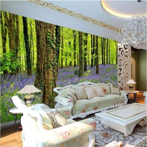 Beibehang 3D Custom Photo wallpaper for walls 3 d Stereo Murals Forest plants flowers wall paper living room sofa bedroom