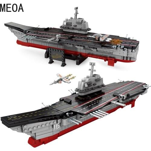 8 in 1 Military 1120pcs Aircraft Carrier Liaoning Ship Building Blocks Fighter Bricks Plane Car Children Toys Kids Gifts