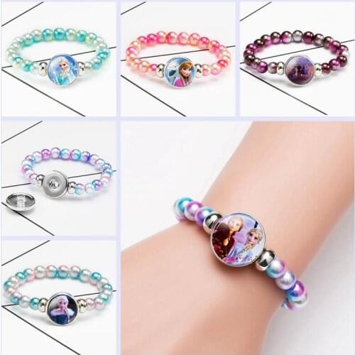 Disney Doll Elsa and anna Accessories Pearl bracelet frozen toys Princess doll Bracelet Children Birthday New Year Gift