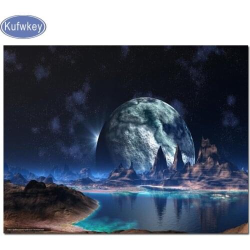 Fantasy alien world planet Mountains embroidery diamonds landscapes 5d diamond art full drill,diy Diamond Painting,Cross Stitch