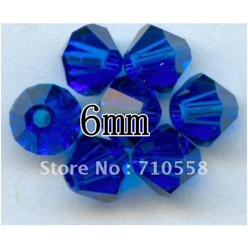 Free Shipping, 288pcs/Lot 6mm Cobalt Chinese Top Quality Crystal Bicone Beads