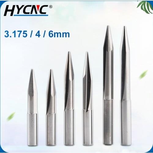 1PC 6mm 2-Blade Straight Groove Milling Cutter For Wood CNC Hardwood Straight Engraving V Drill CNC Machine Tool
