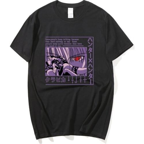 Unique Hunter X Hunter T-shirt for Men Short Sleeve Anime Manga Kurapika HxH Devil Eye T Shirt 100% Cotton Tee Tops Gift Idea