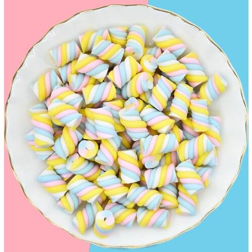10pcs Simulation Spun Sugar Clay Craft Fake Candy Cabochon for Jewelry Making DIY Phone Case Decoration Scrapbooking Accessories