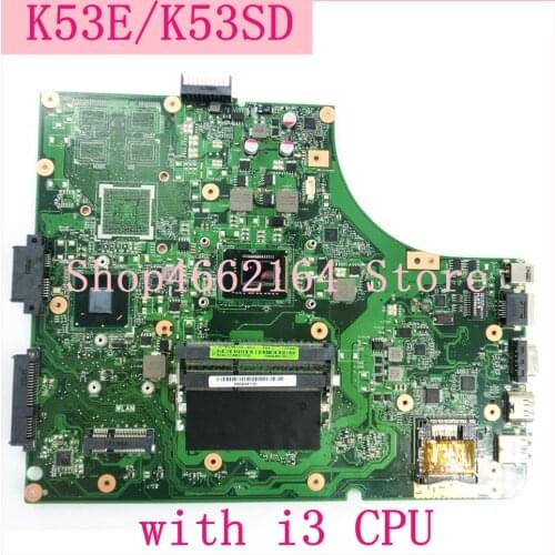 K53E motherboard with i3 CPU K53E REV 6.0 mainboard For Asus A53E P53E K53E A53S K53S K53SD laptop motherboard test 100% work