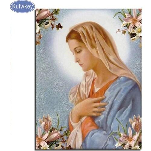Portrait 5D DIY diamond embroidery virgin Maria pray,full diamond painting Cross Stitch Rhinestone mosaic puzzle home decoration