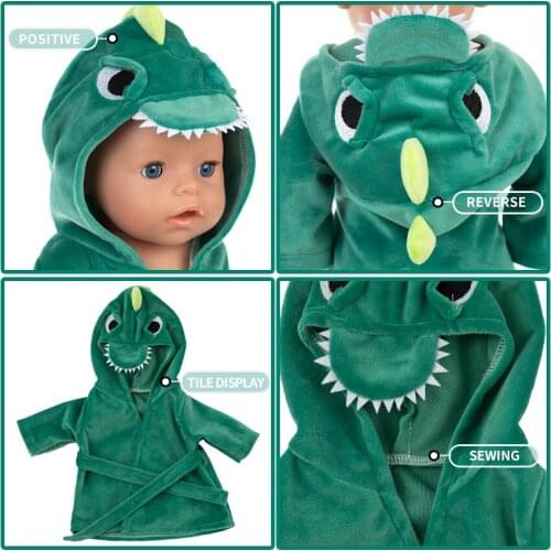 Dinosaur Suit Fit 17inch 43cm Doll Clothes Born Baby Suit For Baby Birthday Festival Gift
