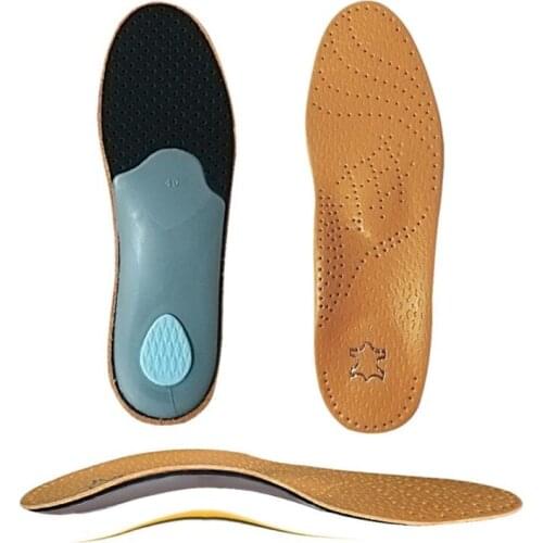Leather Orthotic Insole For Flat Feet Arch Support Orthopedic Shoes Sole Insoles For Feet Men Women Children O/X Leg Corrected