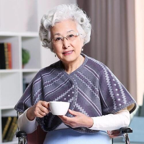 Lightweight Breathable Comfortable Soft Flannel Wearable Shawl Button Closure Warm for Care All Season Available