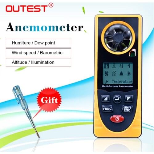 OUTEST GM8910 Multi-functional digital anemometer -40-10 degree wind speed meter chill dew point barometric pressure tester