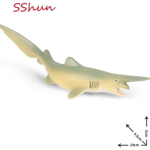 Simulation animal model solid ocean swordsnose shark Euclidean shark children cognitive plastic science toy ornaments
