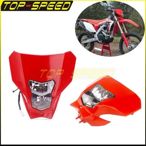 Motorcycle Dirt Bike Enduro Off Road RED Headlight Front Head Light Lamp for Honda CR CRF CRF250L CRF250R CRF250X CRF450 125 150