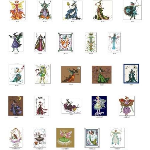 Fairy Series 2 cross stitch package flower aida 18ct 14ct 11ct black cloth people kit embroidery DIY handmade needlework