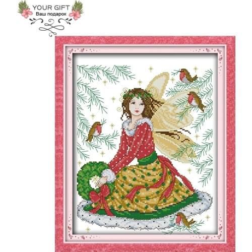 Joy Sunday The Fairy Tale Fairy Home Decor RA192 14CT 11CT Counted and Stamped Girl Needlework Needlepoint Cross Stitch kit