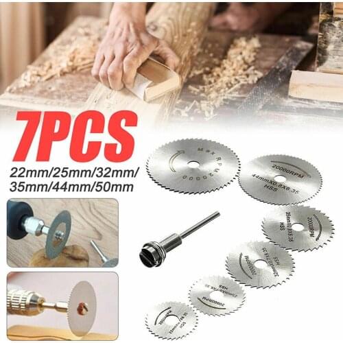 7X HSS Circular Saw Blade Set For Drill Dremel Rotary Tool Woodworking Cutting Discs Drill Rotary Tools Cutting Wheel Discs