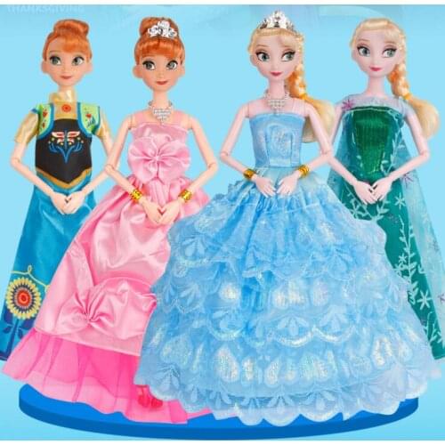 New Frozen Princess Elsa Anna 11 Joint Doll Snow Queen doll Girls Toys Birthday Christmas Gifts toys for children