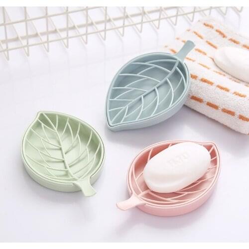 2020 New Leaf Leached Soap Box Toilet Plastic Soap Holder Large Soap Holder Bathroom Supplies Double Detachable