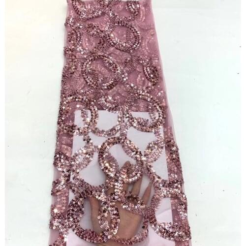 2021 latest French sequins Nigeria lace fabric high quality embroidery African lace fabric wedding French tulle lace zx3692