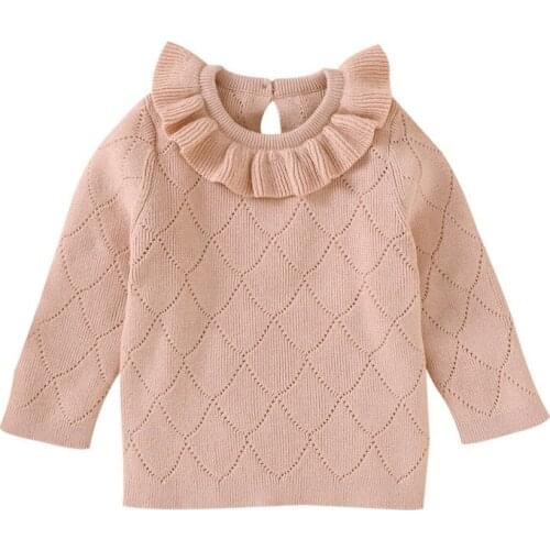 New Baby Girl Sweater Cotton Children Knitted Round Neck Solid Kids Pullover Clothes Infant Baby Sweaters