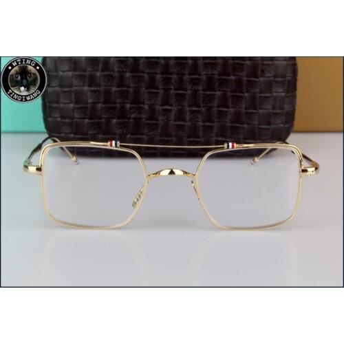 Thom Brand Titanium alloy Glasses Frame Prescription Small Square Eyeglasses Men Women Optical Spectacles TBX909 Oculos De Grau