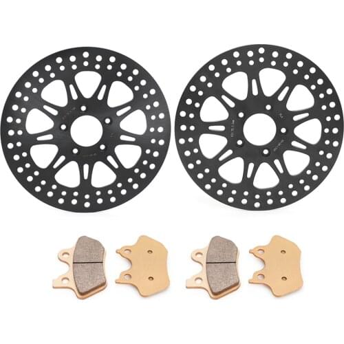 BIKINGBOY Front Rear Brake Discs Rotors Disks Pads FXDWGi Wide Glide FXDCi Super Glide FXDBi Street Bob FXDLi Low Rider 06 07