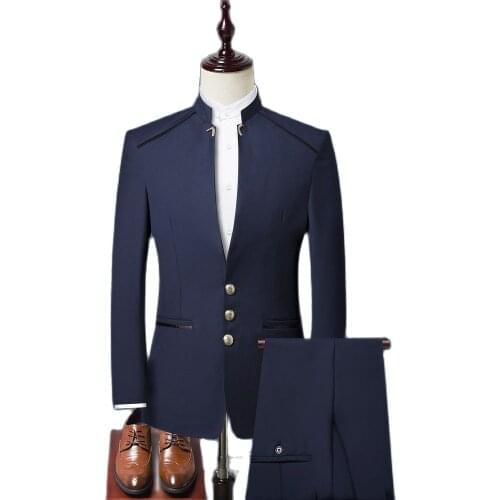 Jackets+Vest+Pants) 2021 clothing Men High Quality business Blazers/Male slim fit leisure three-piece suit/swallow-tailed coat