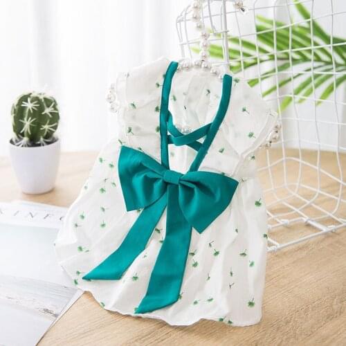 Cartoon Dog Clothes Bowknot Clothing for Dogs Daisy Clouds Dresses Small Super Pet Outfits Cute Spring Summer Ropa Para Perro