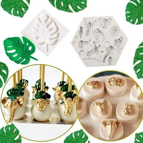 Jungle Safari Animal Cake Mould 3D Animal Shape Fondant Cake Baking Silicone Mold Mousse Chocolate Kitchen Cake Tools