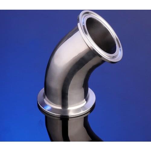 Free shipping 19mm O/D 1.5" Tri Clamp 304 Stainless Steel Sanitary Ferrule 45 Degree Elbow Pipe Fitting For Homebrew