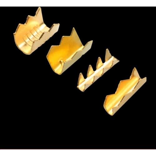 Shark Tooth Terminal Connectors 100PCS Tooth Shape Brass Parallel Wire Buckle U-shaped Copper Wire Buckle Crocodile Tooth Cover