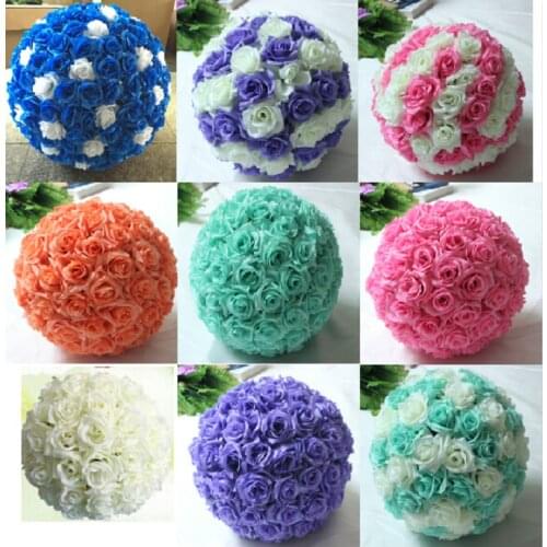 6 size Silk Kissing Rose Flowers Ball Sale for Wedding Party Decoration U Choose Color Artificial Decorative Flower Balls