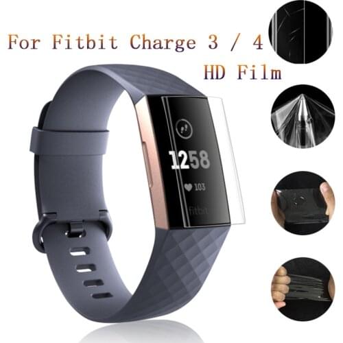 Smart watch Accessories 9H Anti-scratch Fashion TPU full HD Cover Screen Protector Film For Fitbit Charge 3 /4 HD Protector Film