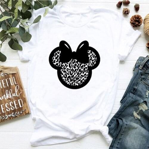 2021 Hot New Summer T-shirt women Cute Mouse head printed Lady T Shirt Short Sleeve tee shirt female Harajuku tshirt Mujer