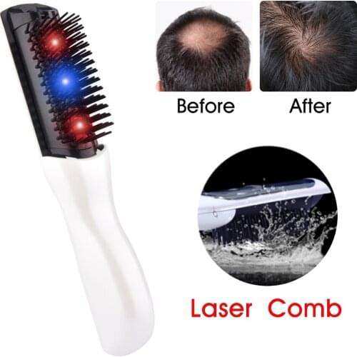 1pc Stock Electric Infrared Laser Hair Growth Comb Hair Care Styling Hair Loss Growth Treatment Infrared Device Massager Brush
