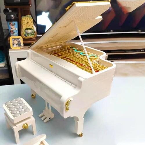 10210 Piano Building Block Brick White Piano 3D Modle Musical instrument Toys For Childern New Year Birthday Gifts 2750PCS