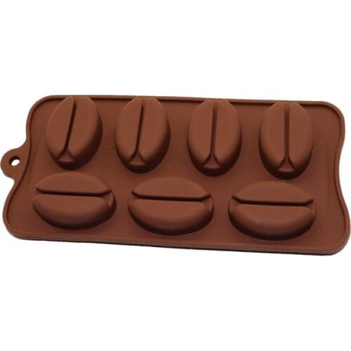 7 cavity silicone mold chocolate coffee tools kitchen oven baked products Coffee Bean Cake Decorating Tools Moldes De Silicone