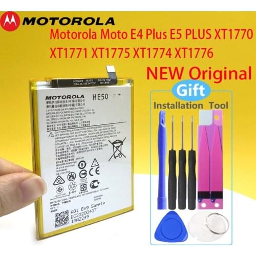 New Original Battery Motorola Moto E4 Plus XT1770 XT1771 XT1775 XT1774 XT1776 HE50 5000mAh Mobile Phone+Gift Tools