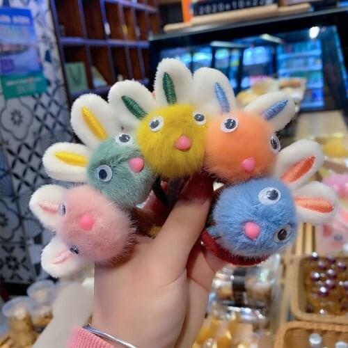 New style childrens hair ring holster, cute rabbit hair ring, baby tie hair, head rope, sweet rubber band hair ring