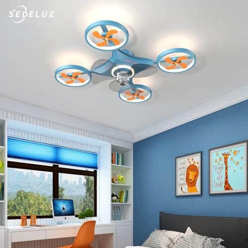Children LED Ceiling Lights With Fans For Boys Baby Room Bedroom LED Ceiling Fans Lamp For Kids Room Ceiling Fans Lighting