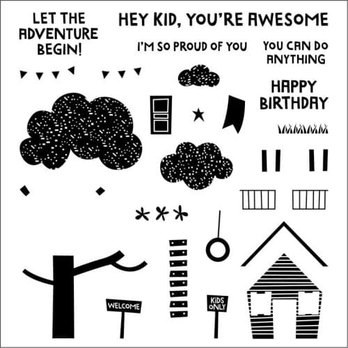 House Text Silicone Clear Rubber Stamp Sheet Cling Scrapbooking DIY Cute Pattern Photo Album Paper Decoration