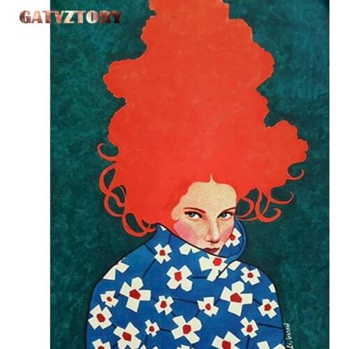 GATYZTORY DIY Painting By Numbers Acrylic Kit Cool Girl Framed Paint By Number On Adults Home Decoration