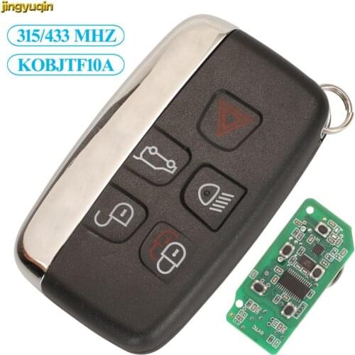 Jingyuqin Remote Car Key Fob Control 315/433MHZ For Land Rover Range Rover Evoque Sport 2011-2018 KOBJTF10A 5 Buttons with Word