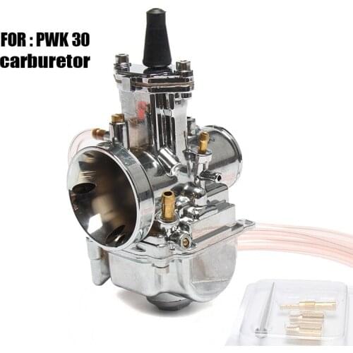 Motorcycle PWK Silver Color Carburetor With Power Jet 30mm Carb For 2/4 Stroke 100cc to 150cc engine Scooter UTV ATV Motor